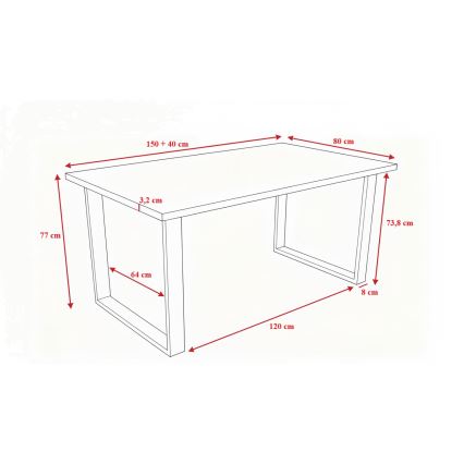 Rozkládací jídelní stůl COLIN dub sonoma