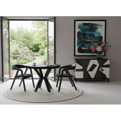 Rozkládací jídelní stůl CONVI 100/140x73 cm černá