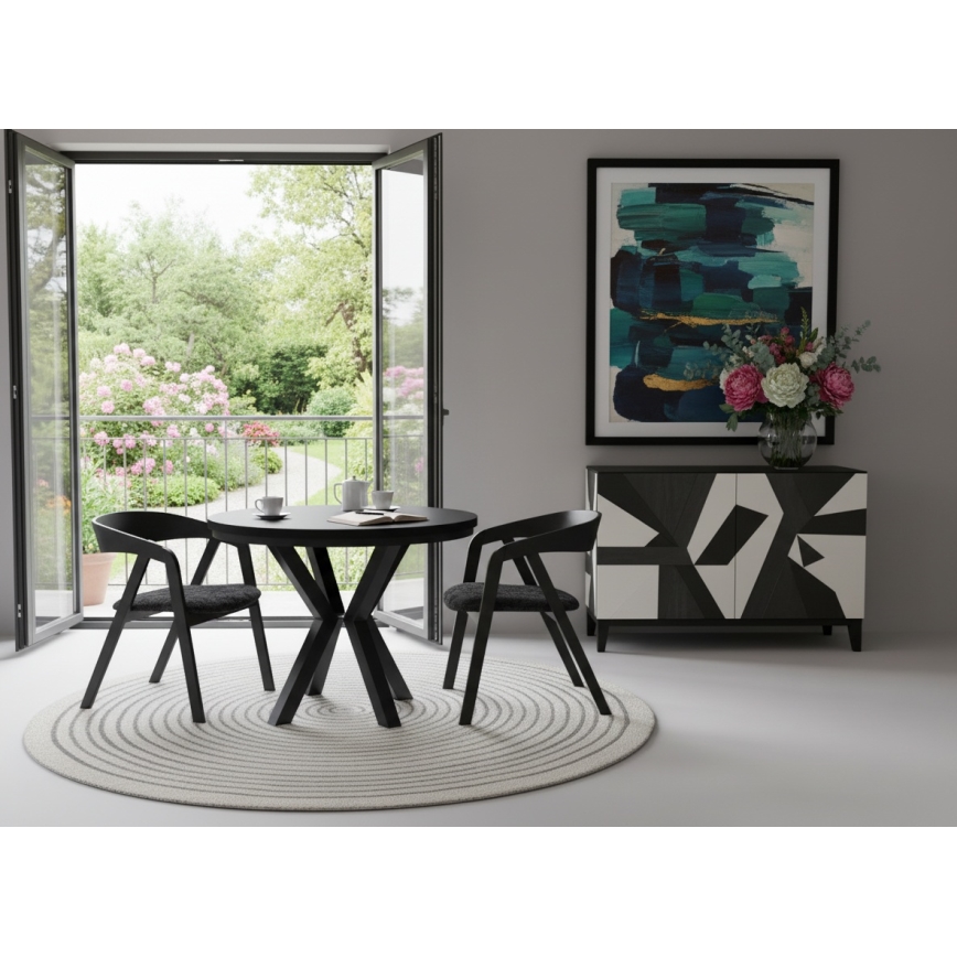 Rozkládací jídelní stůl CONVI 100/140x73 cm černá