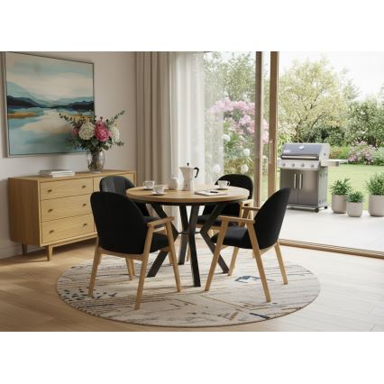 Rozkládací jídelní stůl CONVI 100/140x73 cm dub craft/černá