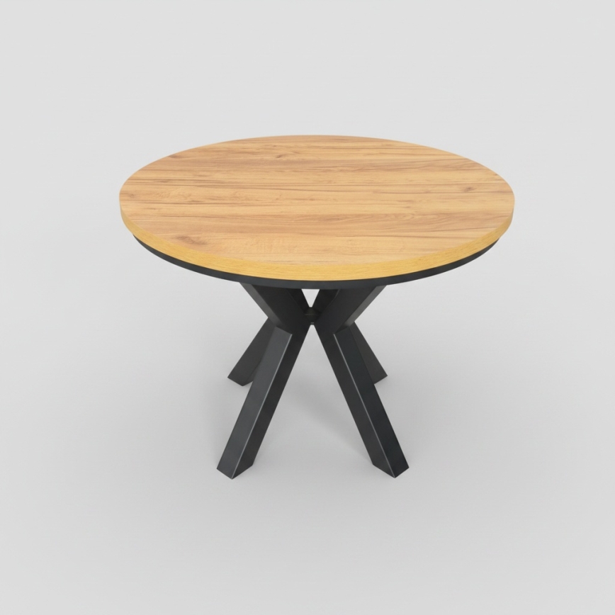 Rozkládací jídelní stůl CONVI 100/140x77 cm dub craft/černá