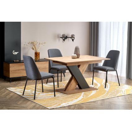 Rozkládací jídelní stůl DROM 130/175x85 cm dub wotan/černá