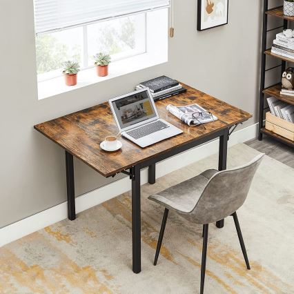 Rozkládací jídelní stůl ELDUR 78/120x78 cm hnědá/černá