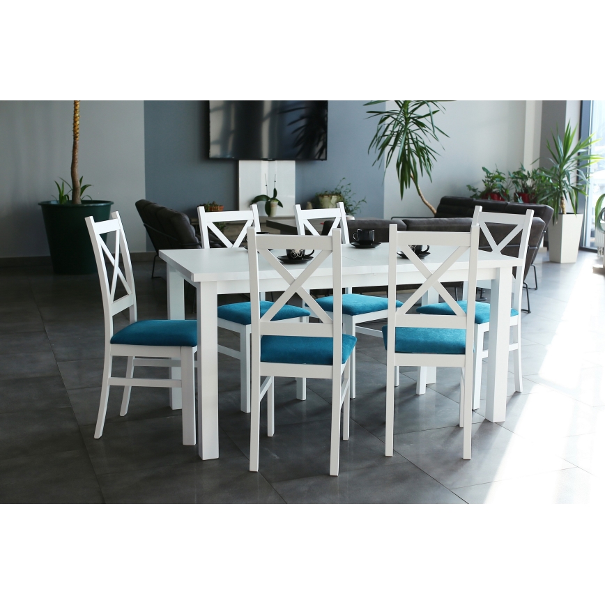 Rozkládací jídelní stůl LIAM 150/190x80 cm bílá