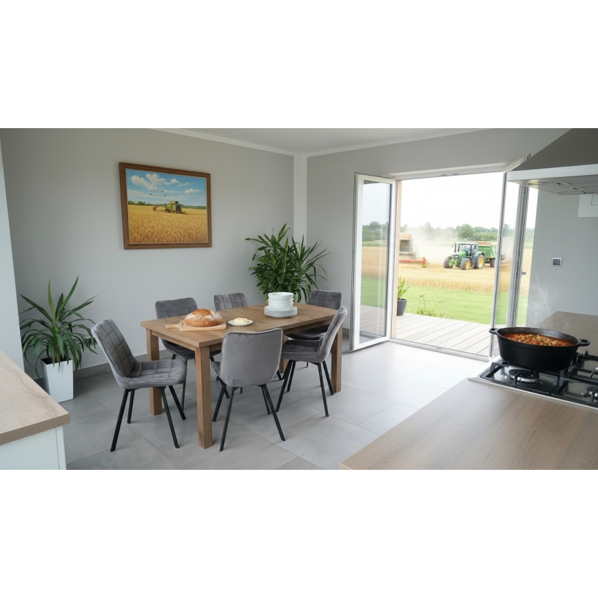 Rozkládací jídelní stůl LIAM 150/190x80 cm dub