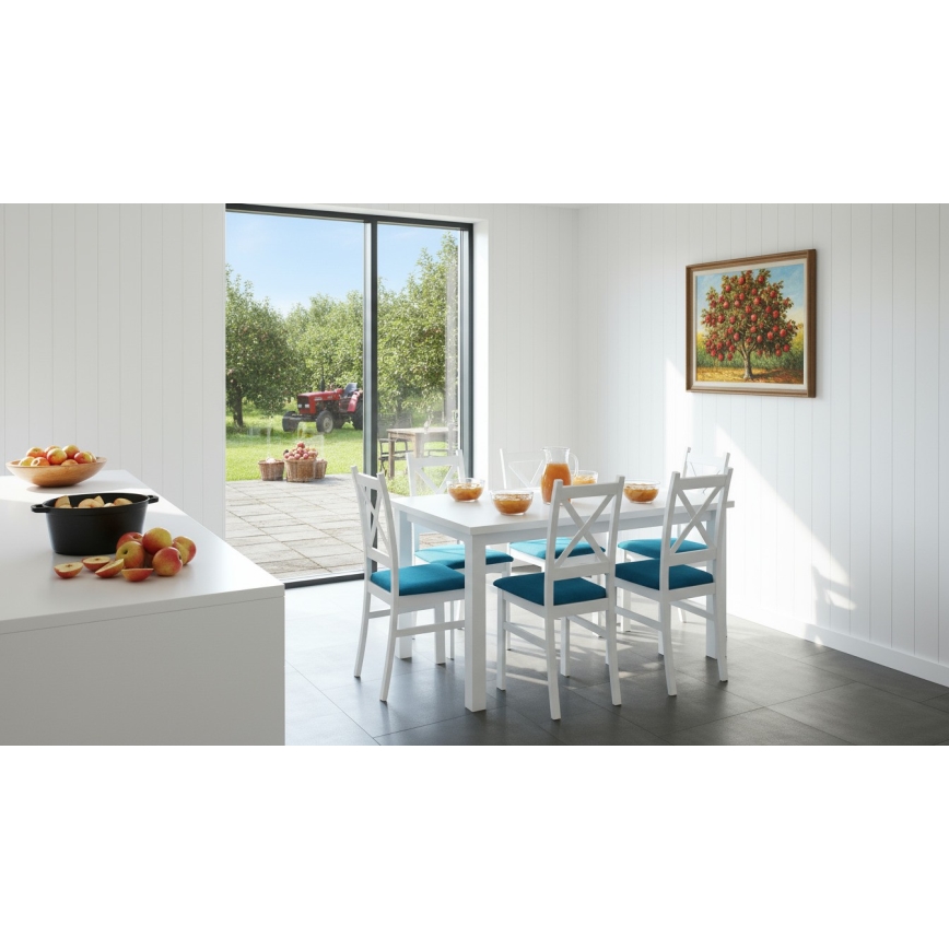 Rozkládací jídelní stůl LIAM bílá