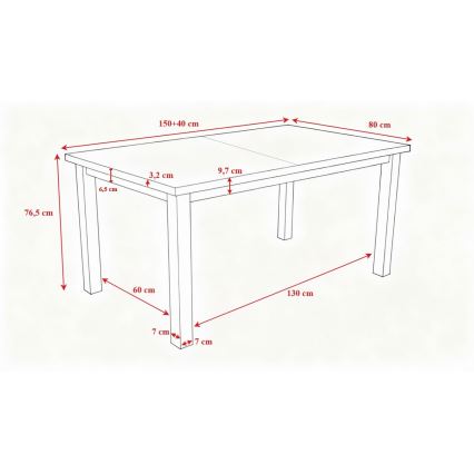 Rozkládací jídelní stůl LIAM bílá
