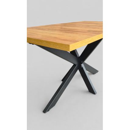 Rozkládací jídelní stůl SAMLE 150/190x80 cm dub craft/černá