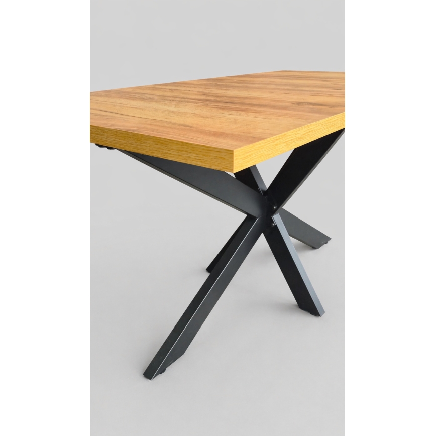 Rozkládací jídelní stůl SAMLE 150/190x80 cm dub craft/černá