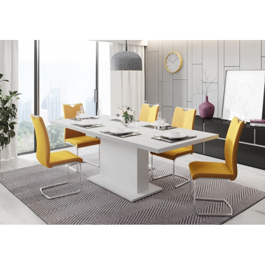 Rozkládací jídelní stůl STRAP 160/200 x 90 cm bílá