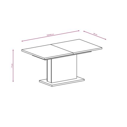 Rozkládací jídelní stůl STRAP 160/200x90 cm šedá beton