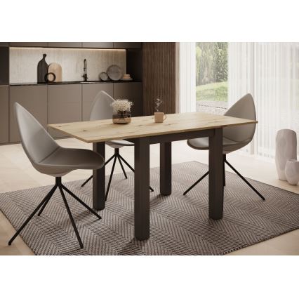 Rozkládací jídelní stůl ZARO 80/160x80 cm dub artisan/černá