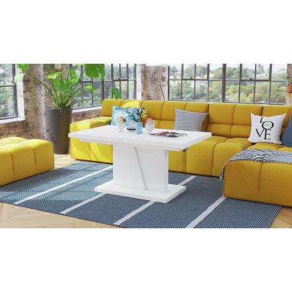 Rozkládací konferenční/jídelní stůl se zvedací deskou NINO  120/150/180x70 cm bílá