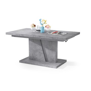 Rozkládací konferenční/jídelní stůl se zvedací deskou NINO šedá beton