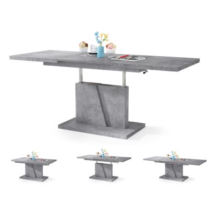 Rozkládací konferenční/jídelní stůl se zvedací deskou NINO šedá beton