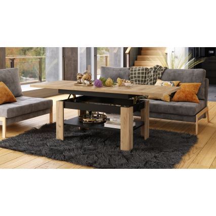 Rozkládací konferenční/jídelní stůl se zvedací deskou ROY dub sonoma/černá