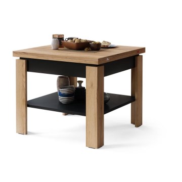 Rozkládací konferenční s odkládací policí LIA 65/130x65 cm dub craft/černá