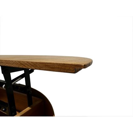 Rozkládací konferenční stůl se zvedací deskou PURE pr. 80 cm dub/černá