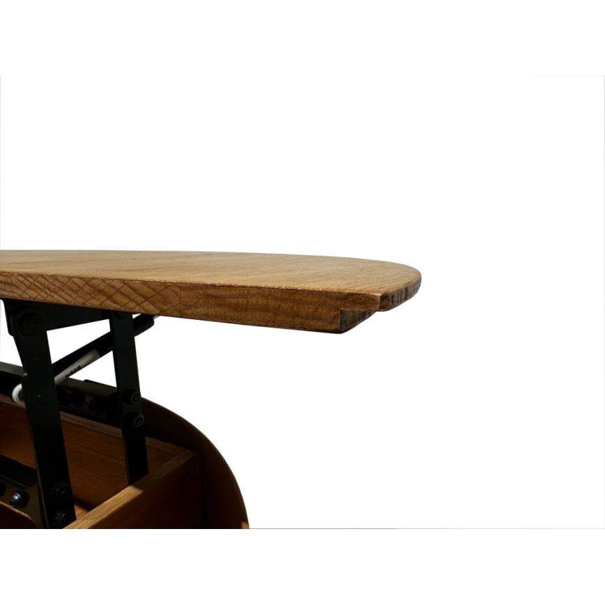 Rozkládací konferenční stůl se zvedací deskou PURE pr. 80 cm dub/černá