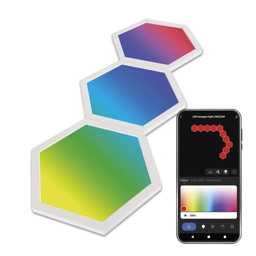 SADA 3x LED RGBIC+CCT Stmívatelný panel - rozšíření 3xLED/1,8W/230V Wi-Fi Tuya