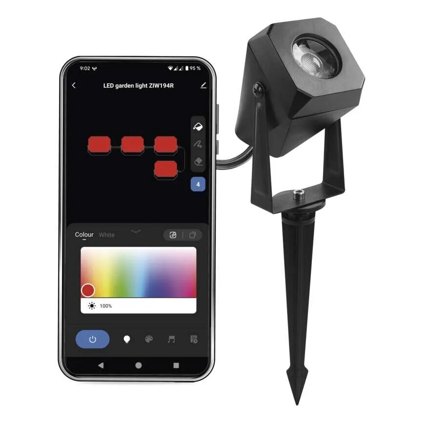 LED RGBIC Stmívatelná venkovní lampa GoSmart - rozšíření LED/1,5W/230V 3000-6500K IP65 Wi-Fi Tuya