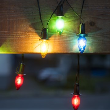 Rozšiřovací LED venkovní řetěz CONE FILAMENT 20xE10 14m barevná/teplá bílá IP44, Vyrobeno v ČR