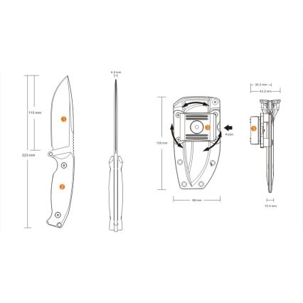 Ruike RUJF118G - Nůž JAGER 22,3 cm zelená