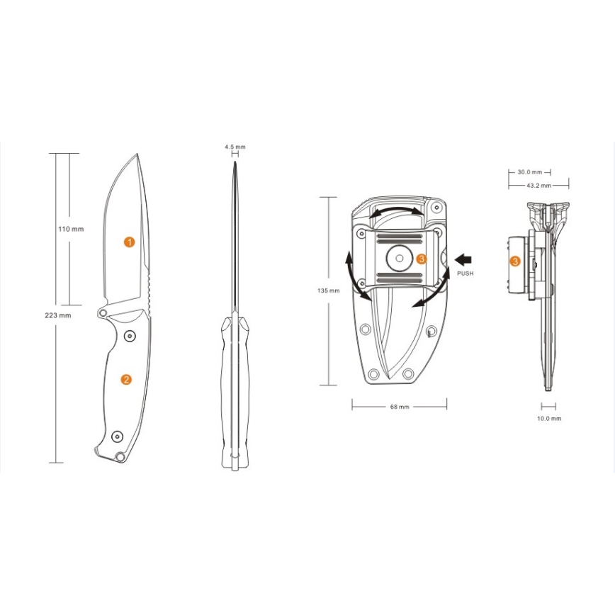 Ruike RUJF118G - Nůž JAGER 22,3 cm zelená