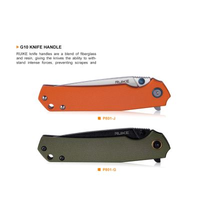 Ruike RUP801G - Zavírací kapesní nůž 20 cm zelená