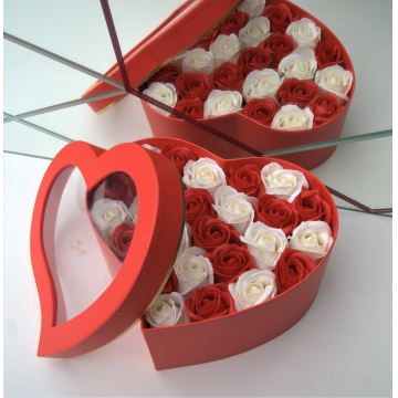 Růže z pěnového mýdla RED HEART MIX - velikost S (25 kusů)