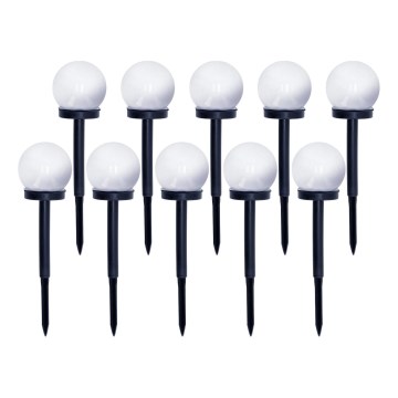 SADA 10x LED Solární lampa LED/0,12W/1,2V 6500K IP44 40 mAh černá/bílá