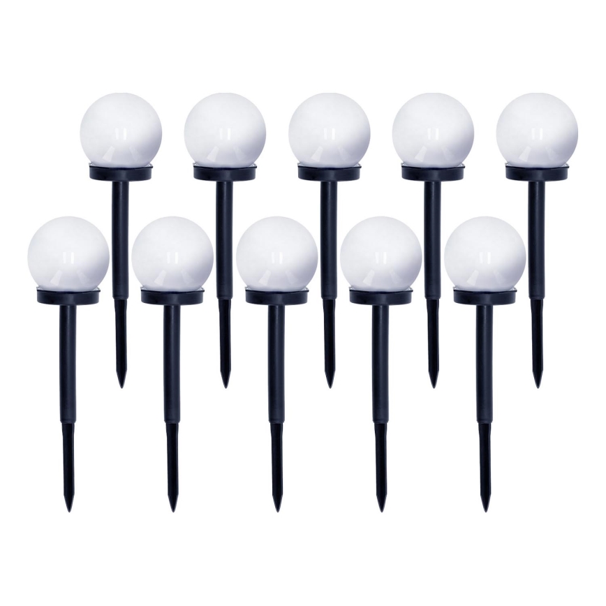 SADA 10x LED Solární lampa LED/0,12W/1,2V 6500K IP44 černá/bílá