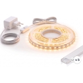 SADA 1x LED Pásek MYLIVING LIGHTSTRIP LED/22W/230V 5 m + 5x vestavný profil 1 m stříbrná/bílá