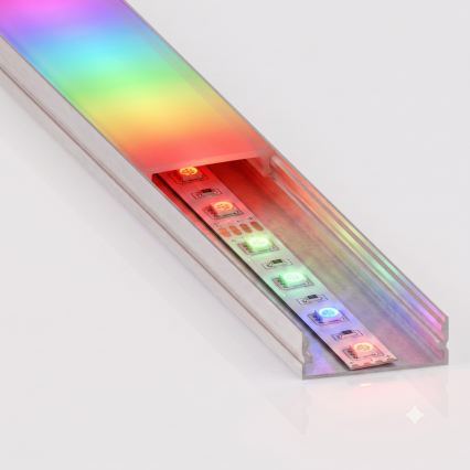 SADA 1x LED RGBW Stmívatelný pásek NEO LITE MUSIC LED/24W/230V 5 m IP65 Wi-Fi Tuya + 5x vestavný profil 1 m stříbrná/bílá + dálkové ovládání