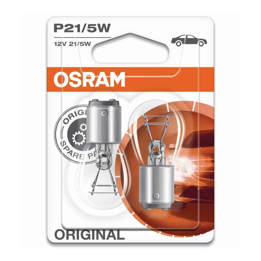 SADA 2x Autožárovka BAY15d/P21/5W/12V - Osram