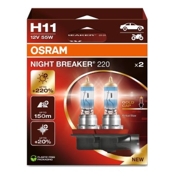 SADA 2x Autožárovka NIGHT BREAKER H11 PGJ19-2/55W/12V - Osram