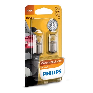 SADA 2x Autožárovka Philips VISION 12821B2 R5W BA15s/5W/12V