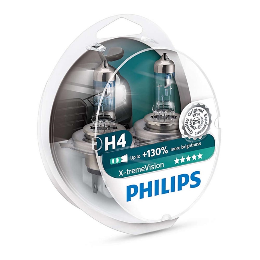 SADA 2x Autožárovka Philips X-TREMEVISION 12342XV+S2 H4 P43t-38/60W/55W/12V 3700k