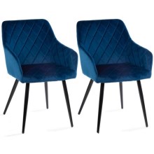 SADA 2x Jídelní židle RICO modrá