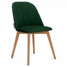SADA 2x Jídelní židle RIFO 86x48 cm tmavě zelená/buk