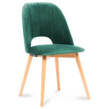 SADA 2x Jídelní židle TINO 86x48 cm tmavě zelená/buk