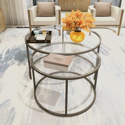 SADA 2x Konferenční stolek BELARUS 80/40 cm černá