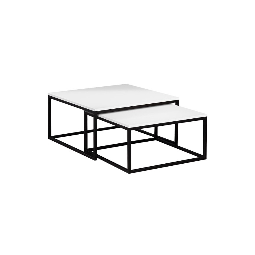 SADA 2x Konferenční stolek DUAL 76x76/66x66 cm černá/zlatý dub