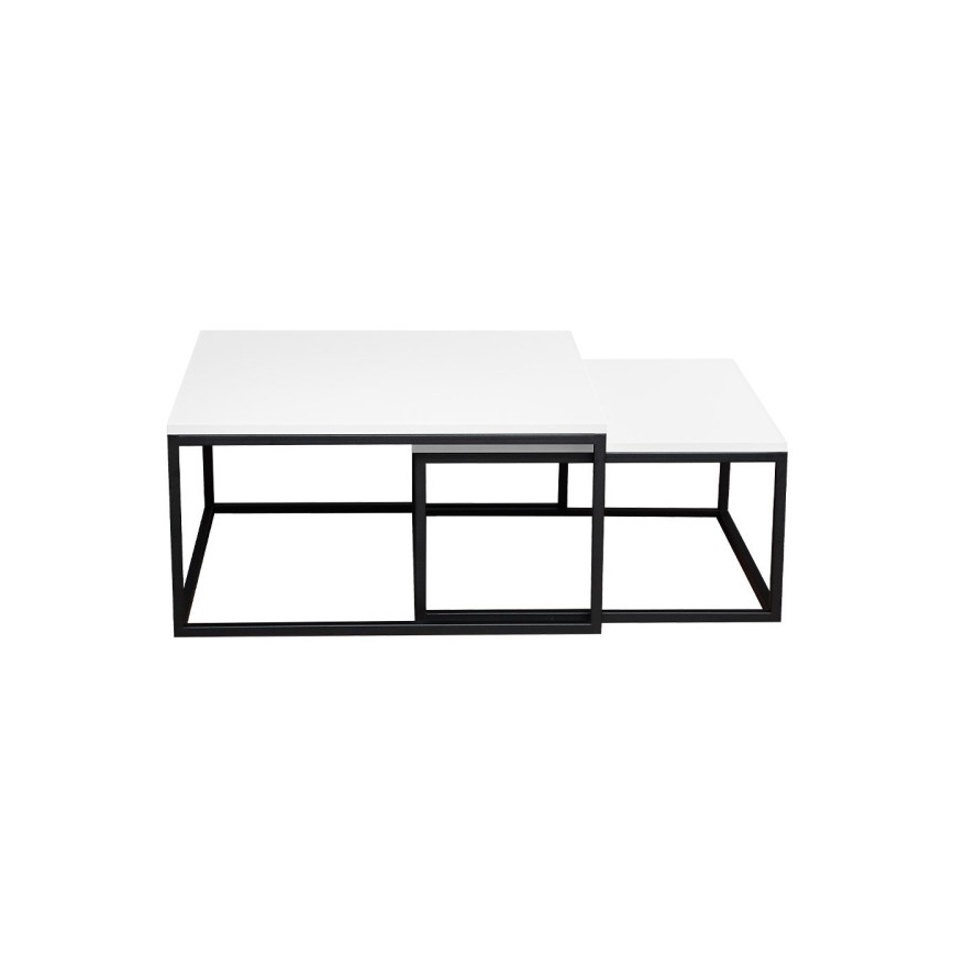 SADA 2x Konferenční stolek DUAL 76x76/66x66 cm černá/zlatý dub