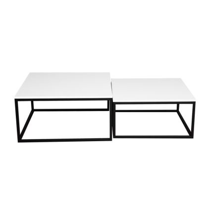 SADA 2x Konferenční stolek DUAL 76x76/66x66 cm černá/zlatý dub