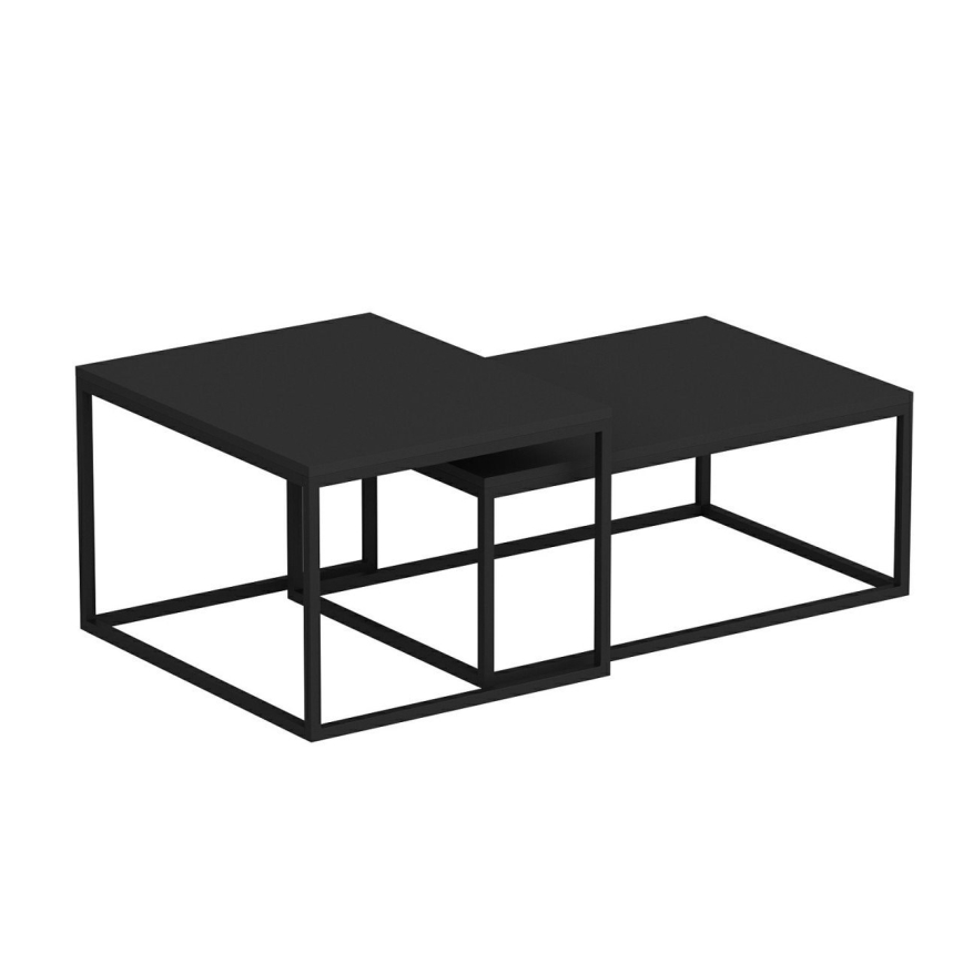 SADA 2x Konferenční stolek LEKA 72x45/60x45 cm černá