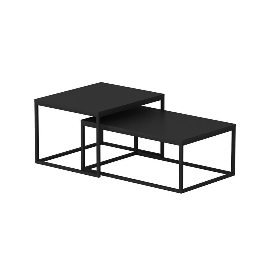 SADA 2x Konferenční stolek LEKA 72x45/60x45 cm černá