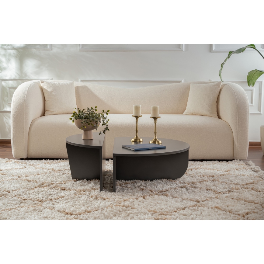 SADA 2x Konferenční stolek ORION 90x60/85x30 cm antracit