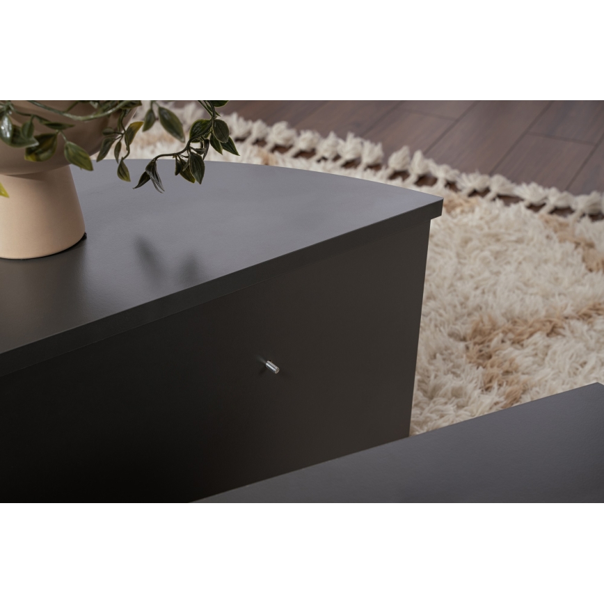 SADA 2x Konferenční stolek ORION 90x60/85x30 cm antracit