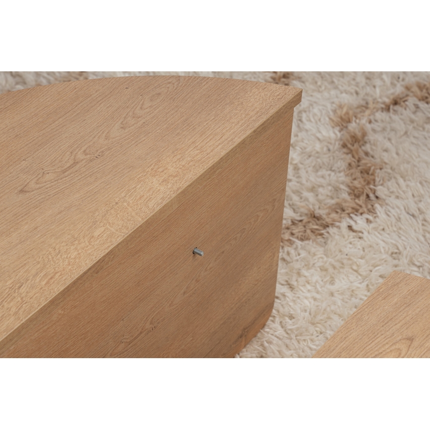 SADA 2x Konferenční stolek ORION 90x60/85x30 cm dub